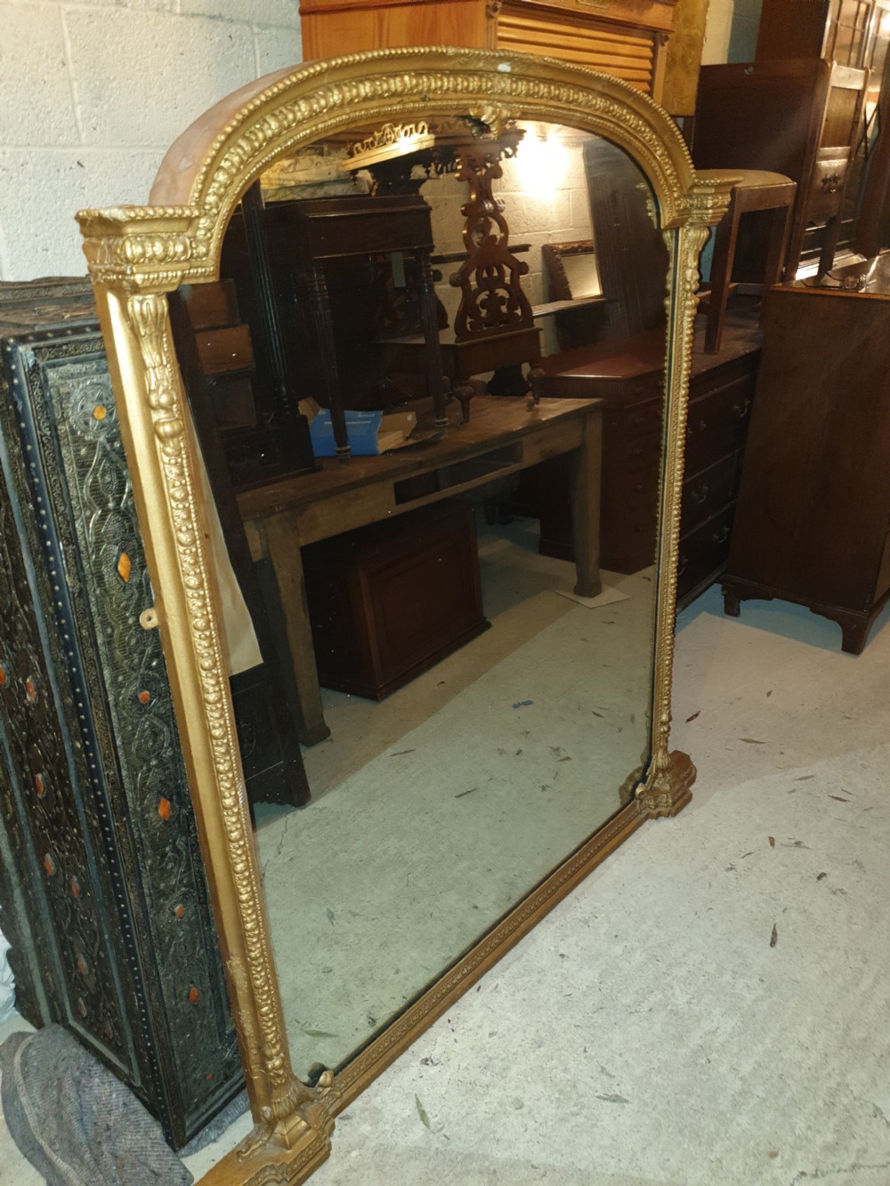Victorian gilt frame wall mirror  View II