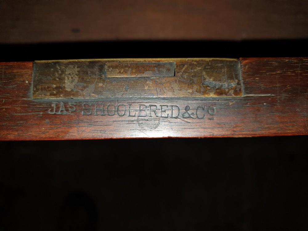 Late Victorian kneehole pedestal desk with makers stamp.  View VI