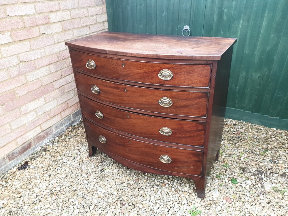Late Georgian mahogany bow front chest.