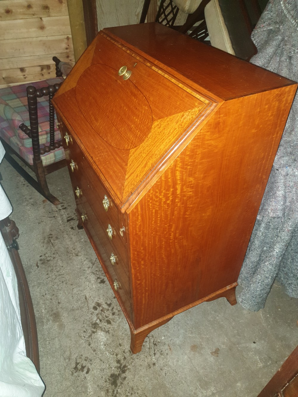 Edwardian satinwood bureau View III