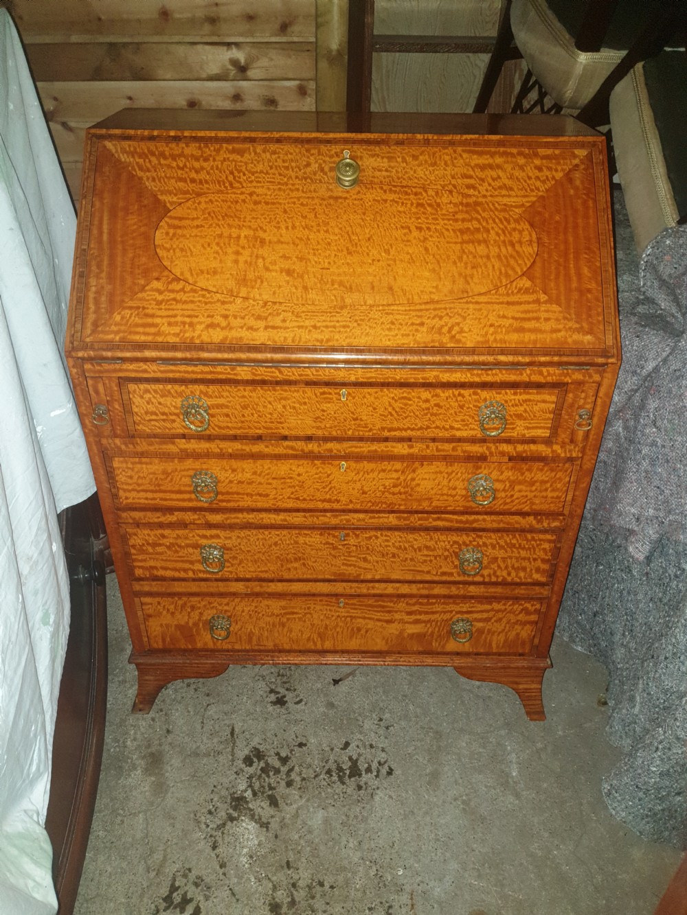 Edwardian satinwood bureau View IV