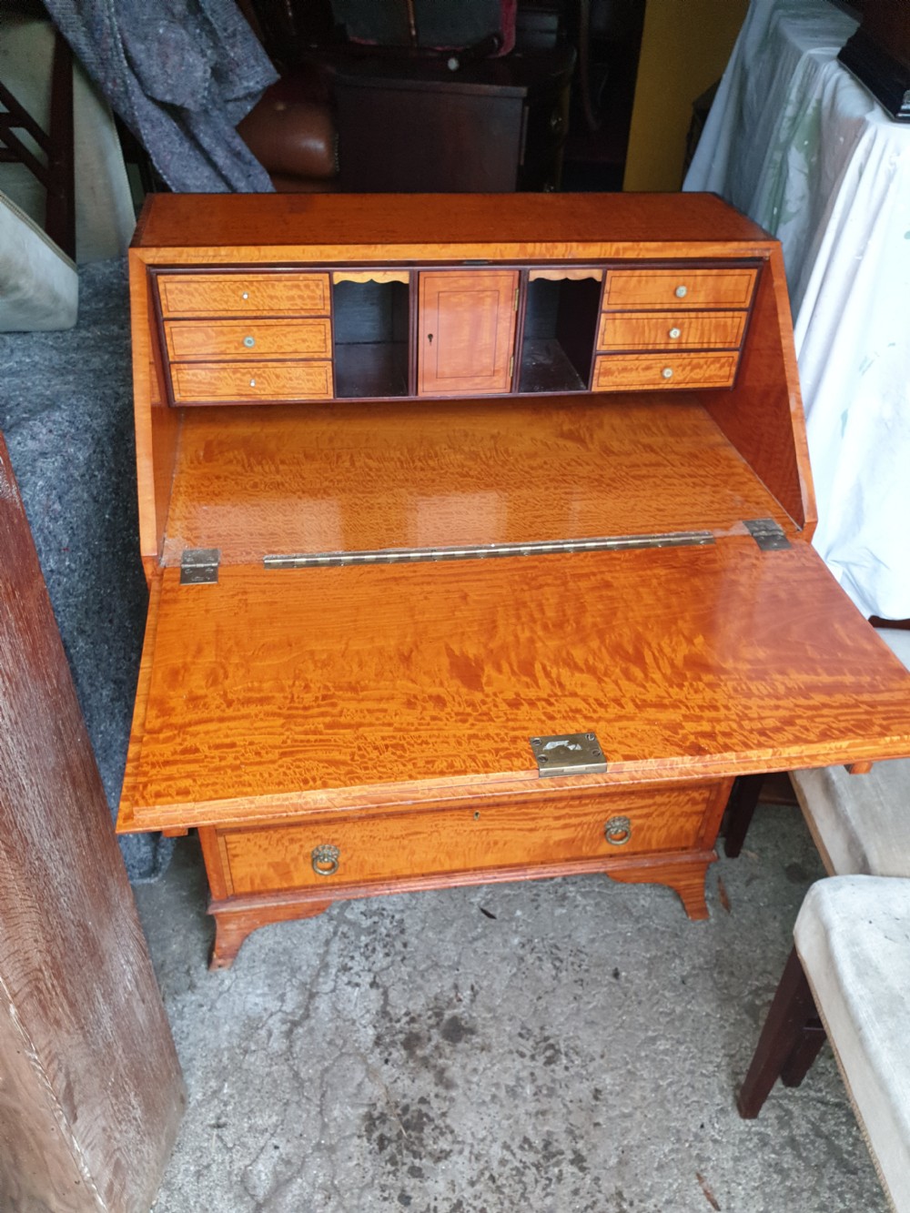 Edwardian satinwood bureau View V