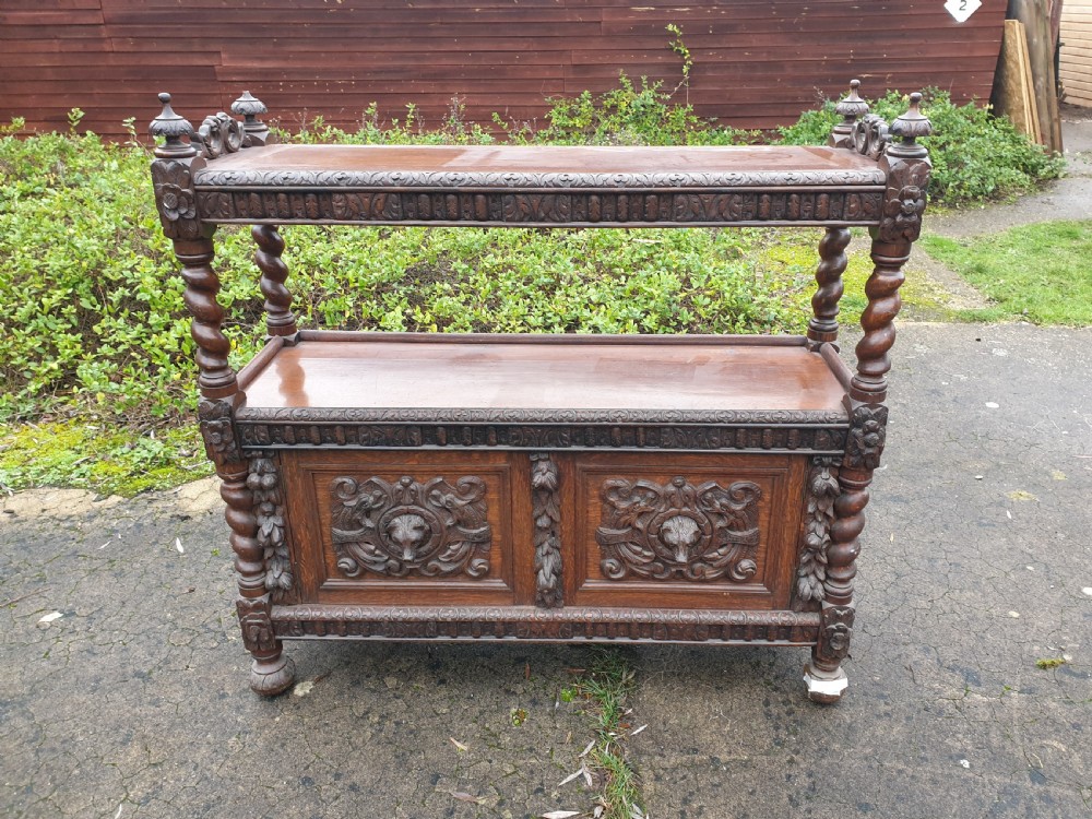 Victorian carved oak buffet  View III