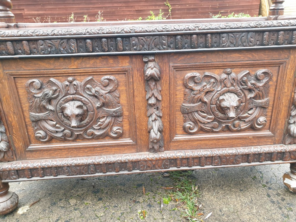Victorian carved oak buffet  View IV