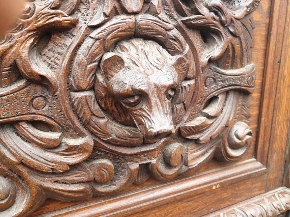 Victorian carved oak buffet  View V