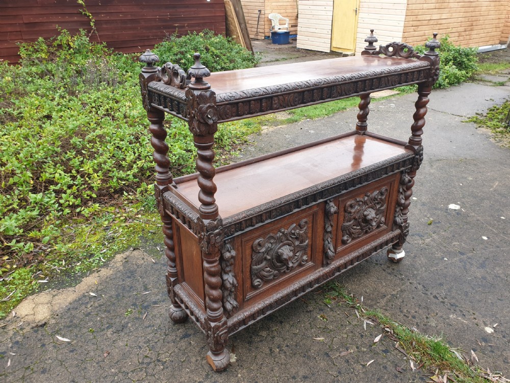 Victorian carved oak buffet  View VI