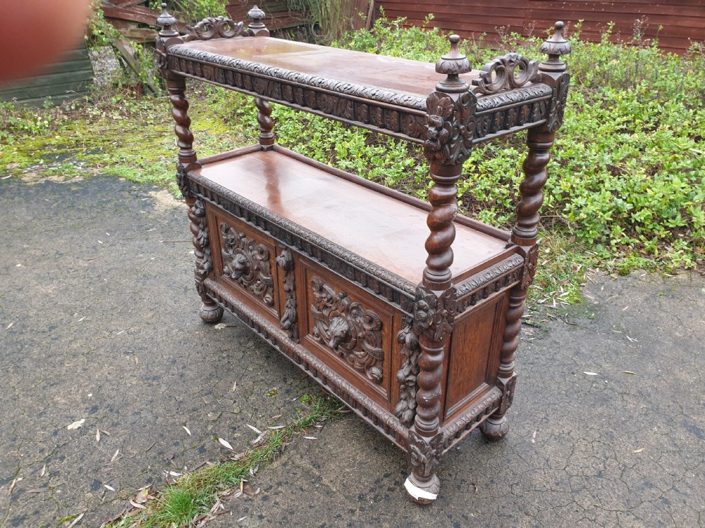 Victorian carved oak buffet  View VII