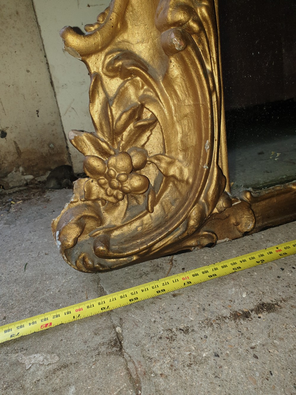 Large Victorian gilt framed hall mirror  View II