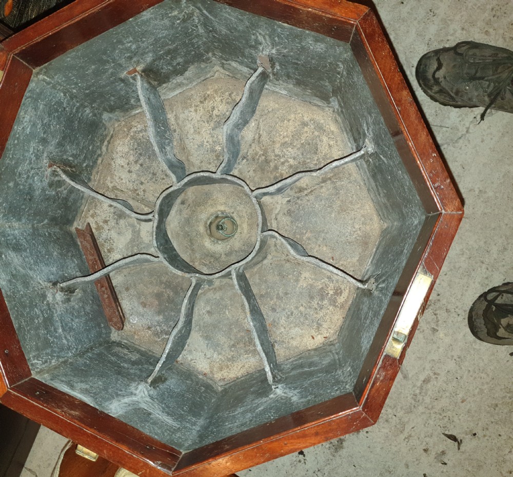 Late Georgian mahogany wine cooler with original interior   View IX