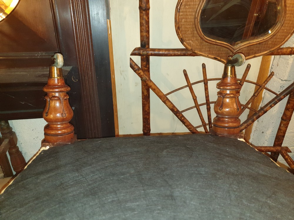 Early Victorian mahogany frame library armchair  View VII