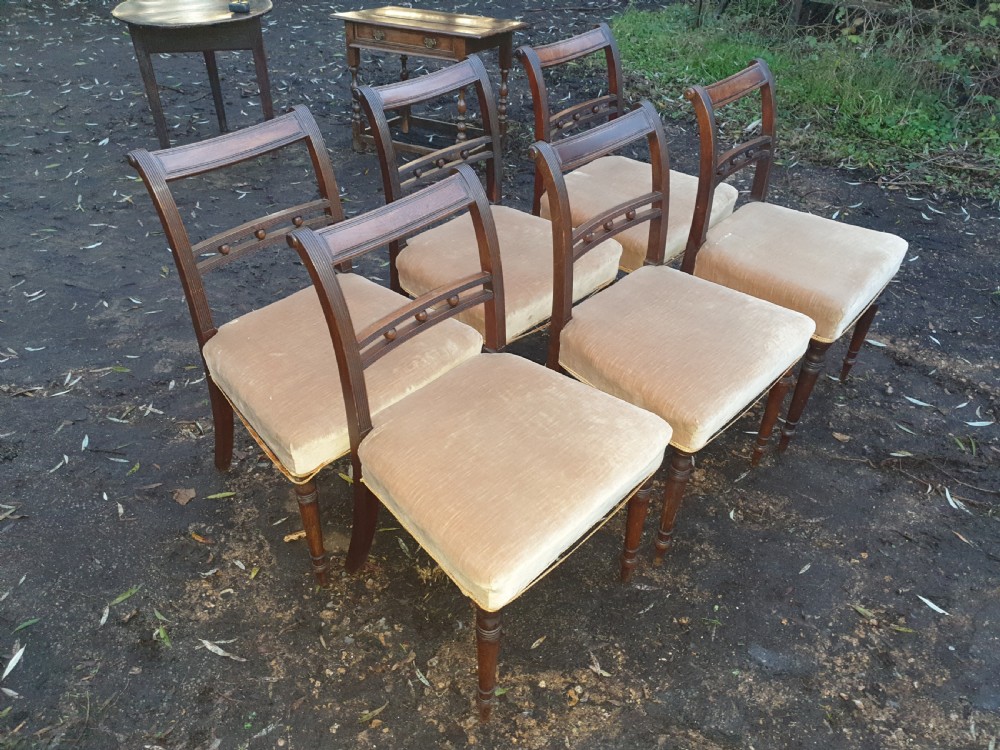Set of 6 Regency mahogany dining chairs.  View III