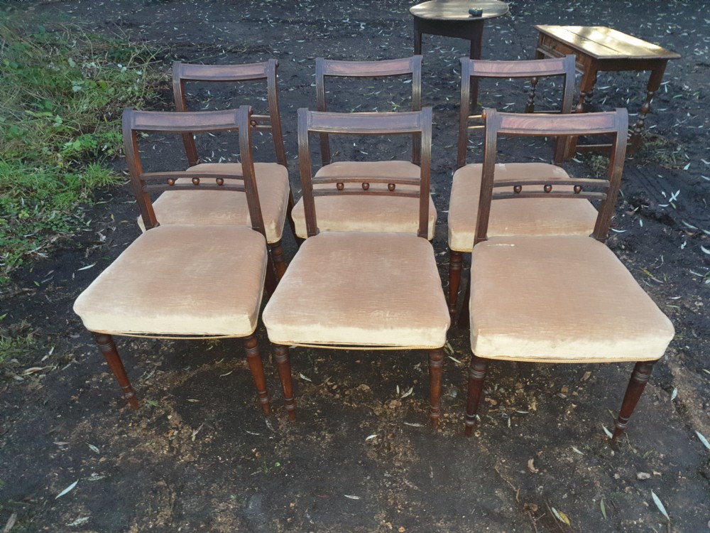 Set of 6 Regency mahogany dining chairs.  View V