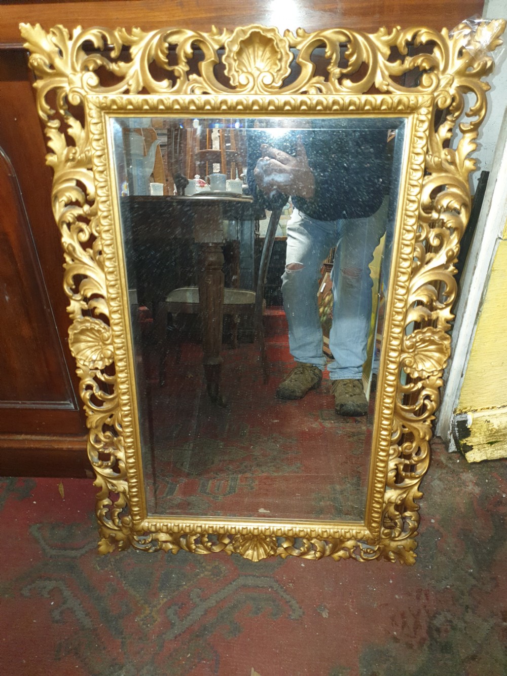 Ornate carved wall mirror  View II