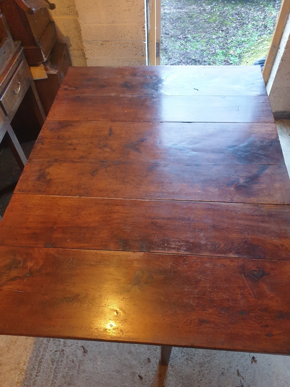 Early Victorian Scottish pitch pine drop cottage dining table  View V