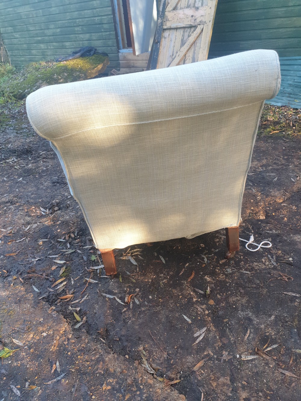 Late Victorian upholstered armchair View IV