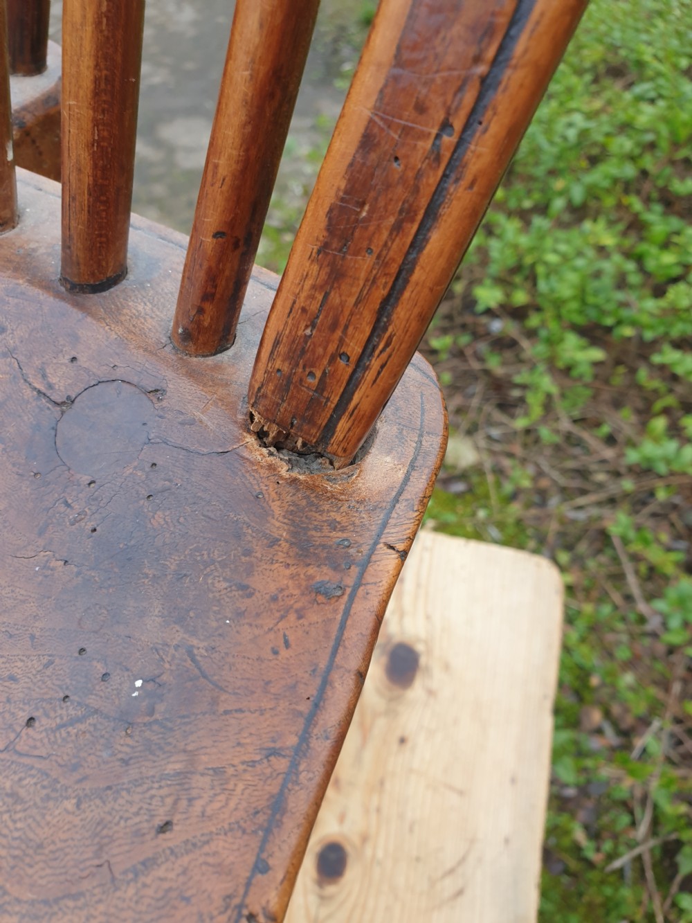 Pair of early 19th Windsor wheel back chairs View X