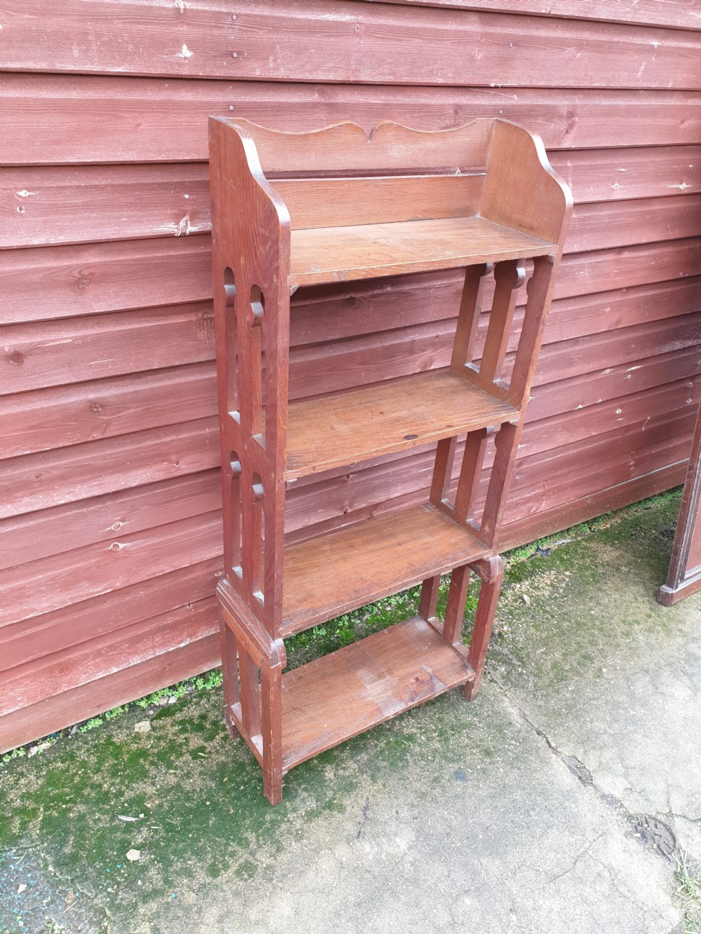 Oak arts and crafts bookcase  View III