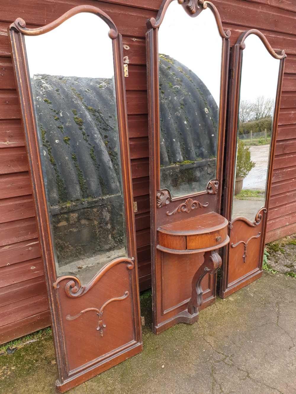 Early 20th century 3 fold dressing mirror.  View IV