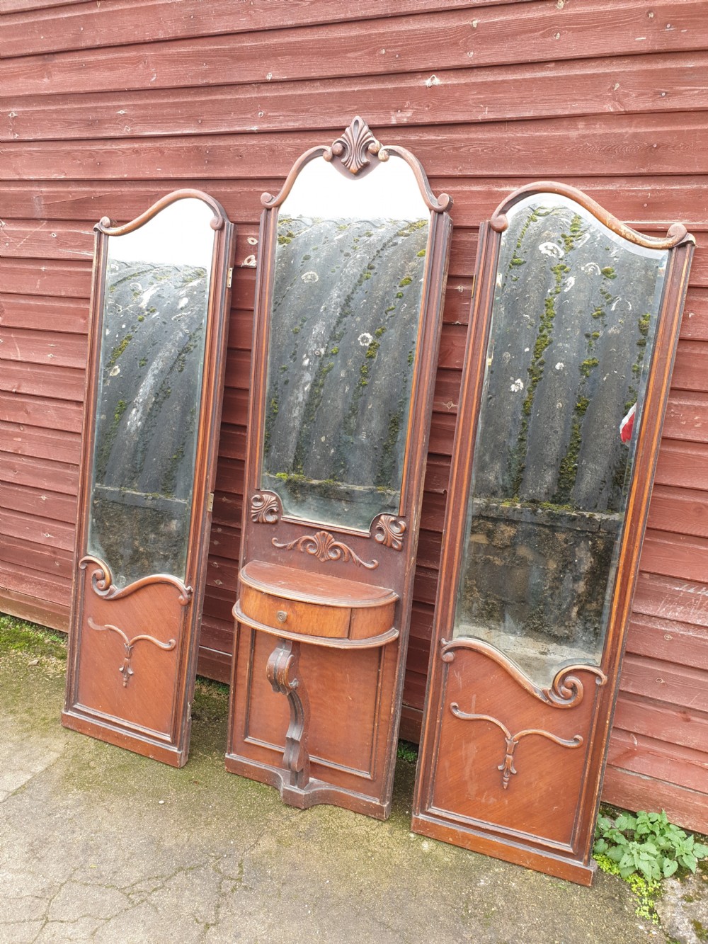 Early 20th century 3 fold dressing mirror.  View V