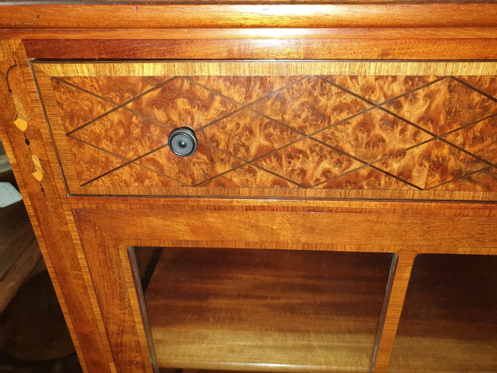 Good quality inlaid mahogany side cabinet.  View II