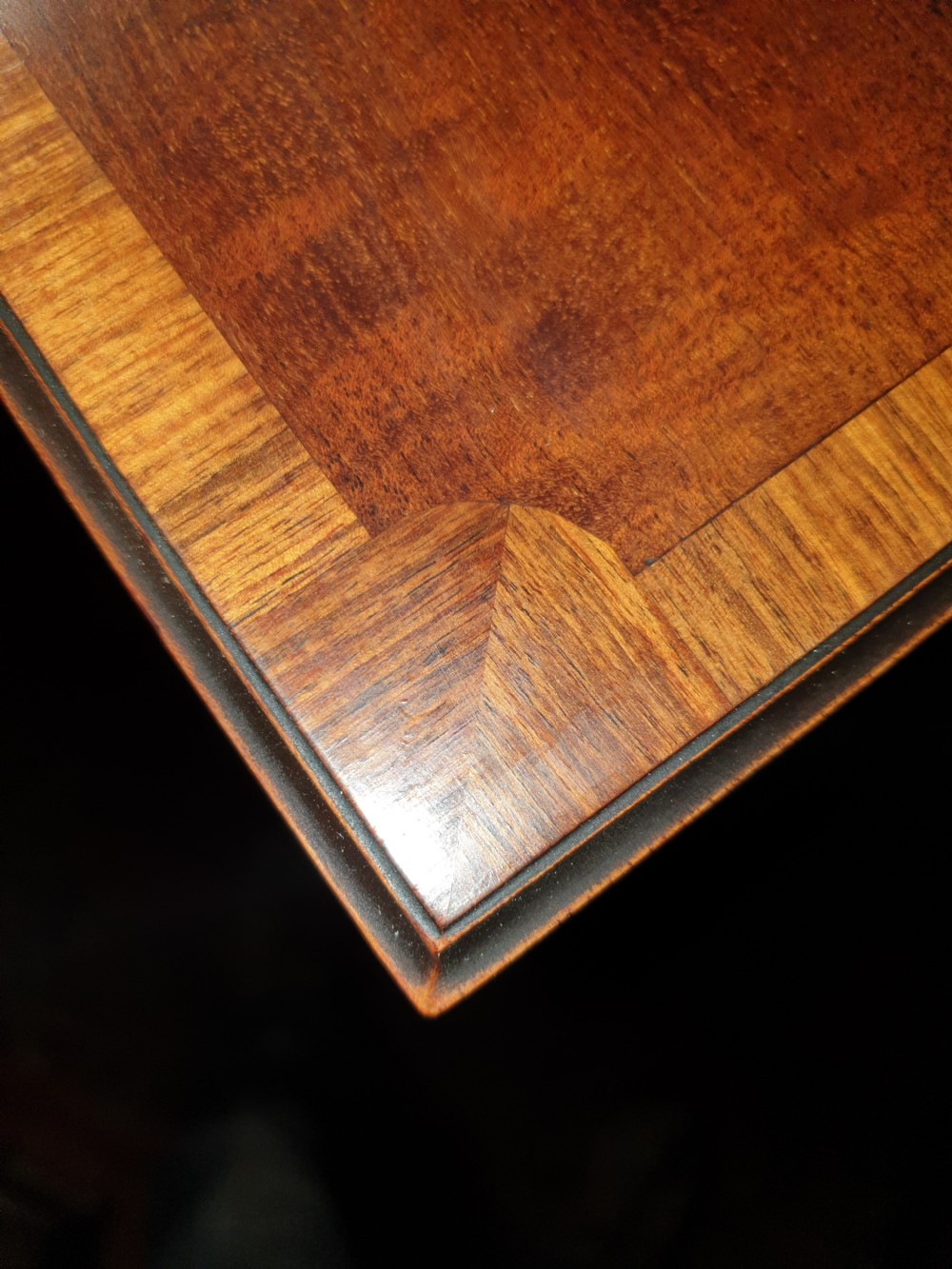 Good quality inlaid mahogany side cabinet.  View V