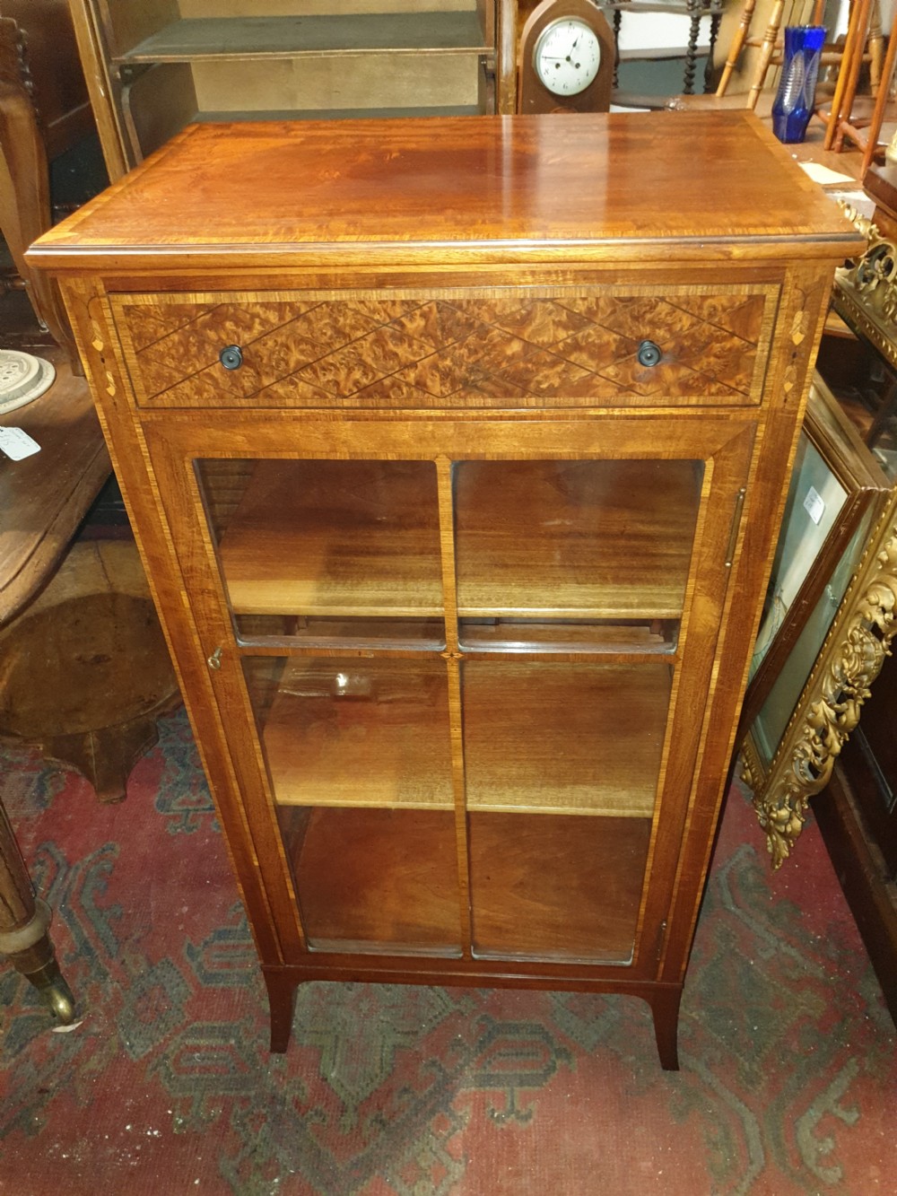 Good quality inlaid mahogany side cabinet.  View VII