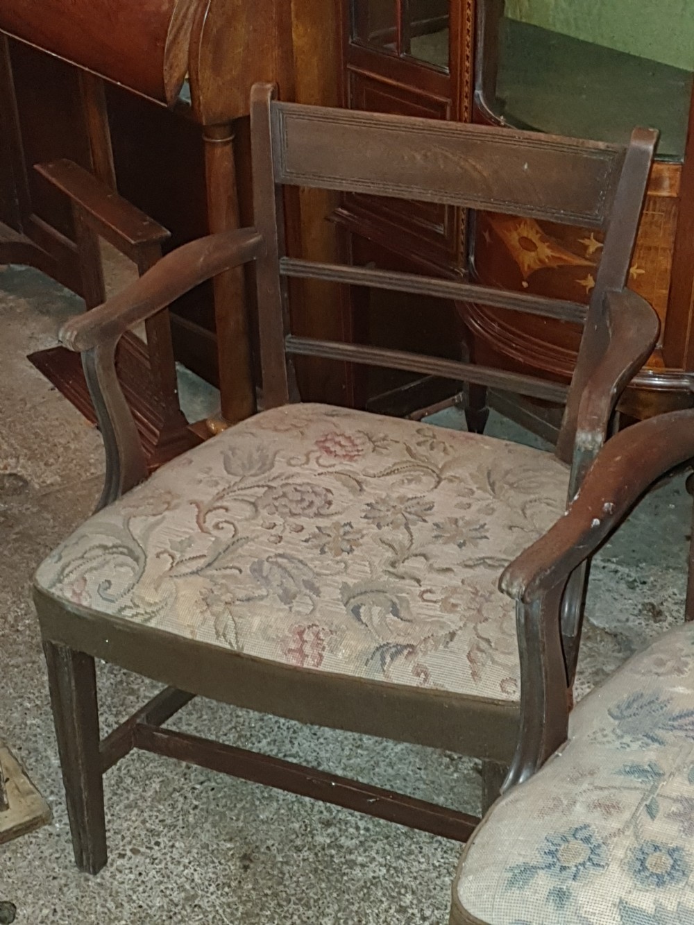 Pair of mahogany desk armchairs  View II