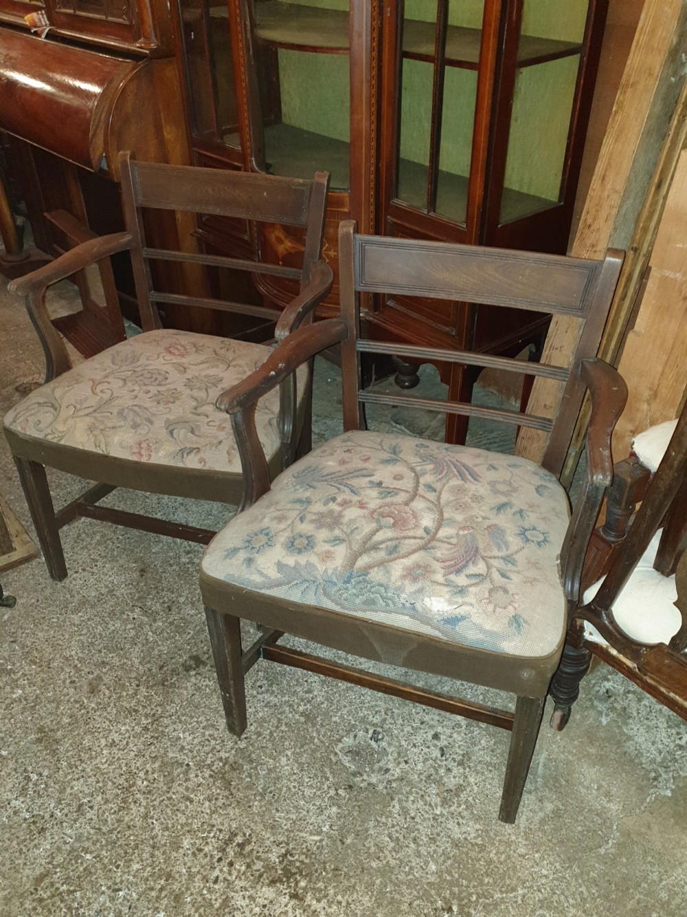 Pair of mahogany desk armchairs  View III