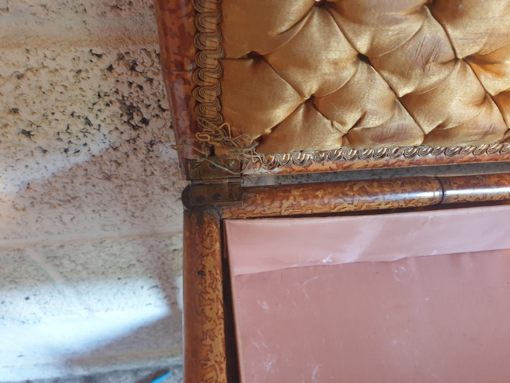 Victorian bamboo and lacquered sewing table View V