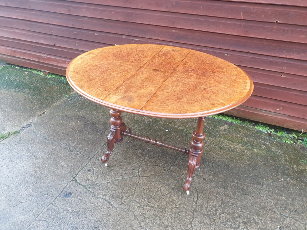 Victorian walnut Sutherland table with drawers.  View VI