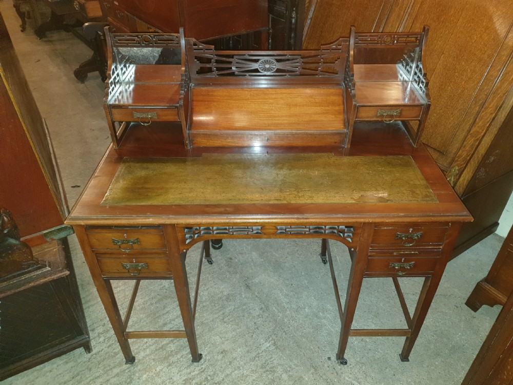 Late Victorian mahogany ladys writing desk  View II