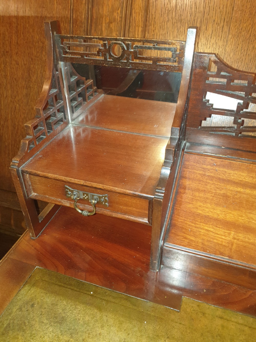 Late Victorian mahogany ladys writing desk  View V