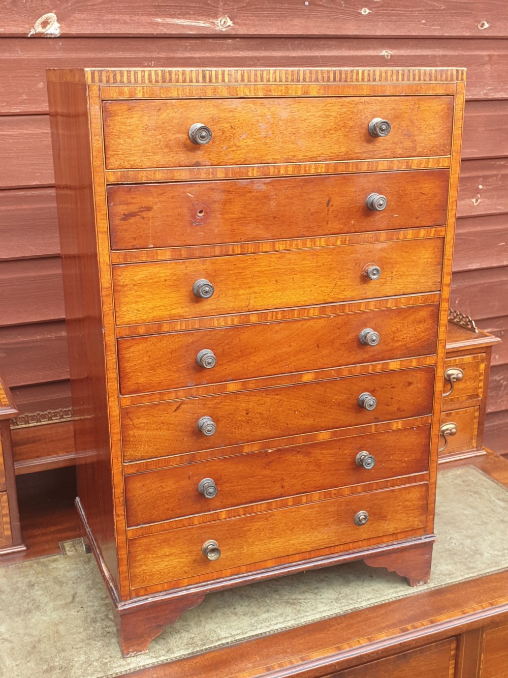 Small inlaid mahogany collectors chest. View IV