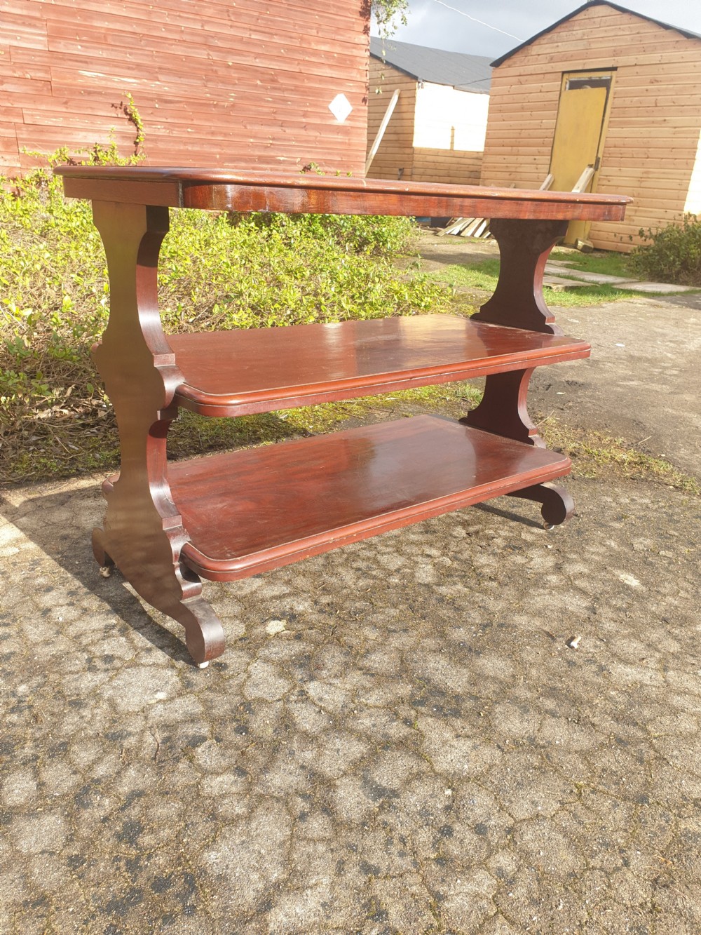 Useful Victorian mahogany 3 tier Etagere.  View V