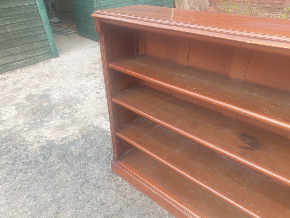 Good sized Victorian mahogany open bookcase.  View V