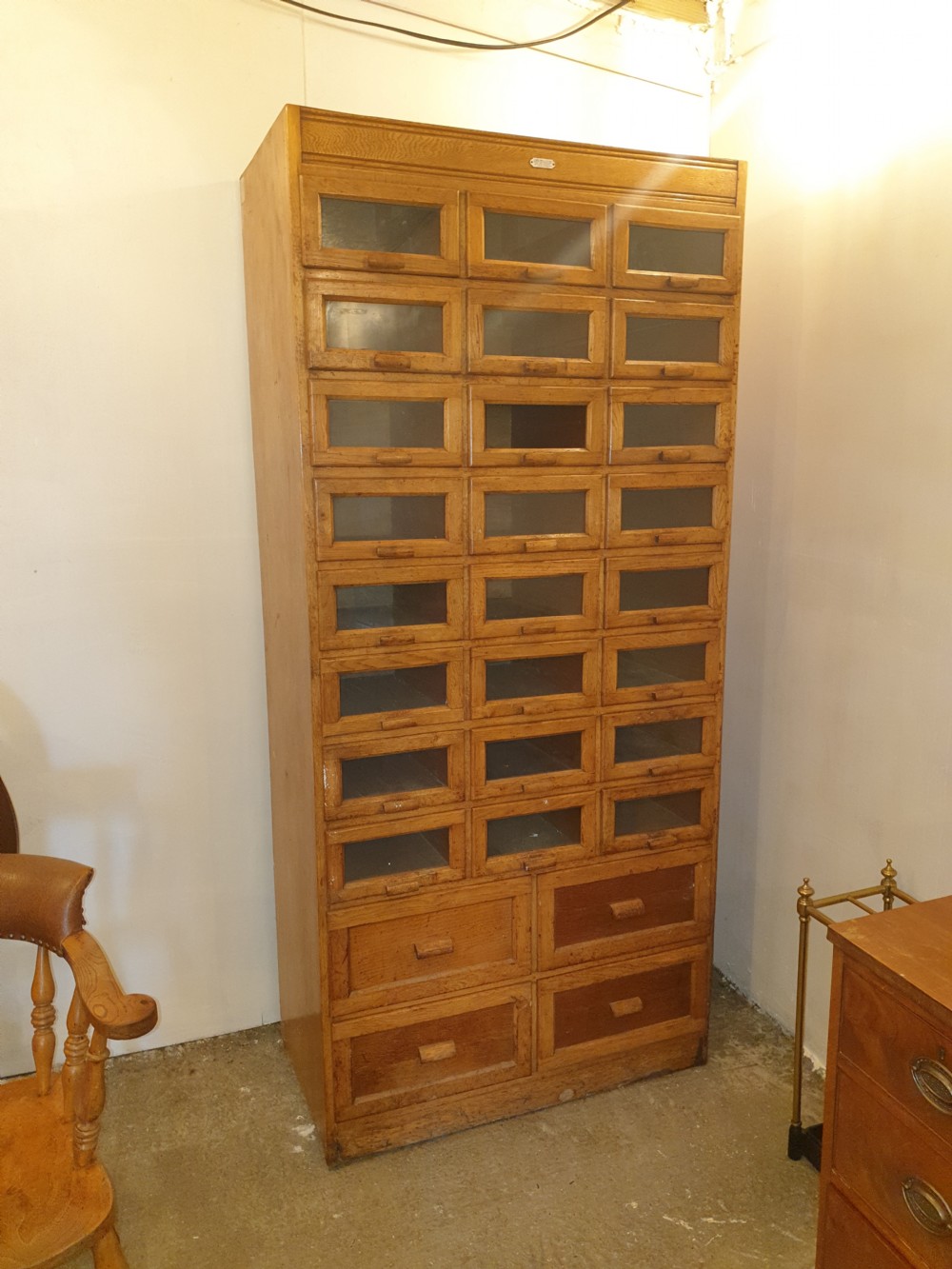 Oak haberdashery cabinet 