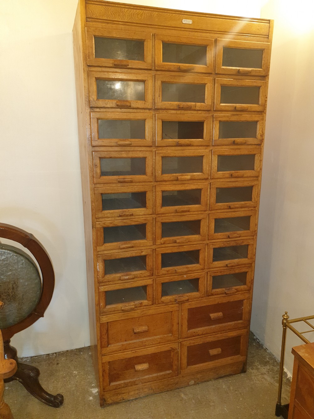 Oak haberdashery cabinet  View V