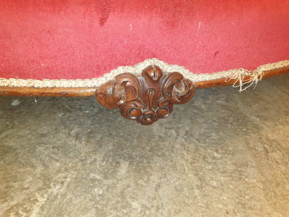 Victorian rosewood framed double ended chaise.  View III