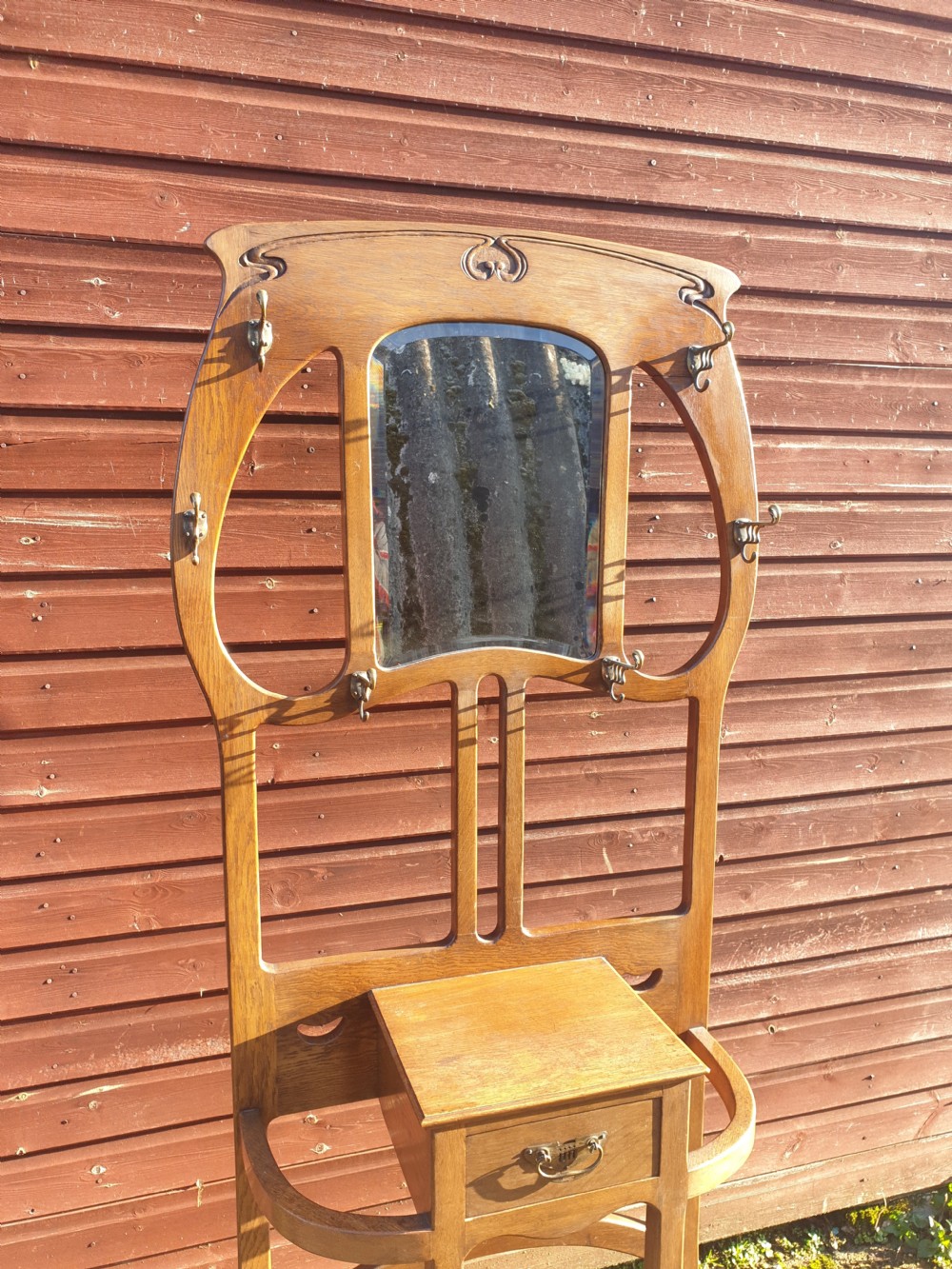 Good Art Nouveau oak hallstand.  View II
