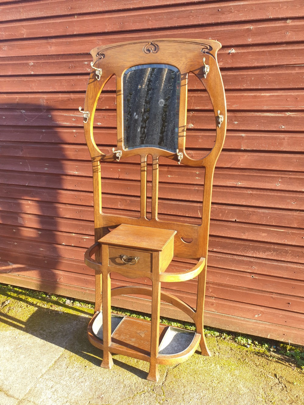 Good Art Nouveau oak hallstand.  View IV
