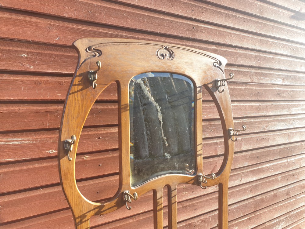 Good Art Nouveau oak hallstand.  View V