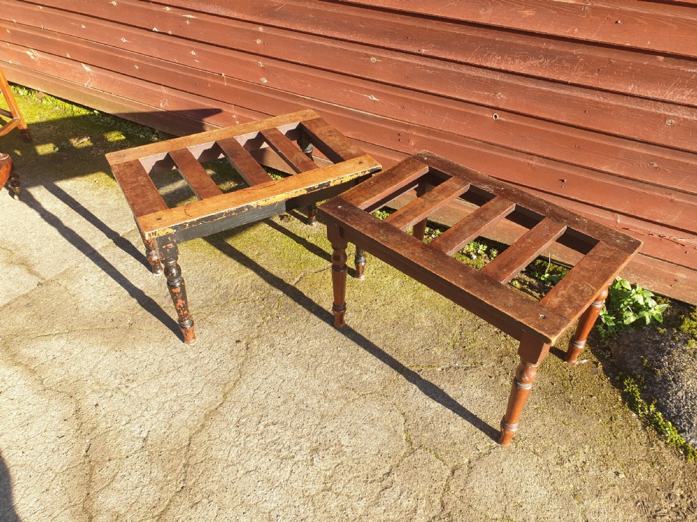 Pair of mahogany luggage stands  View IV