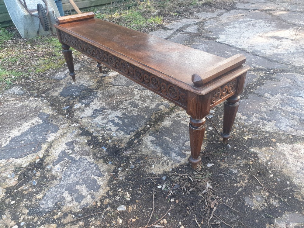 19th century oak hall seat View II