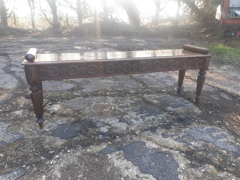 19th century oak hall seat View III