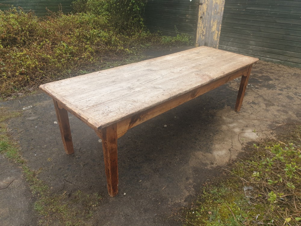 Large farmhouse pine kitchen table View IV