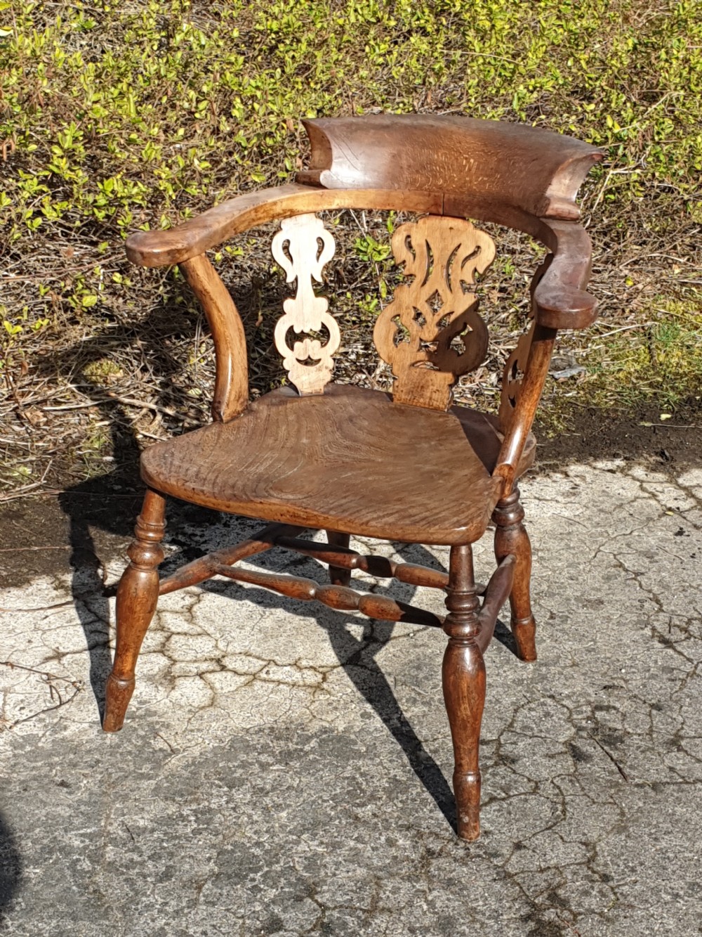 Victorian smokers bow desk armchair 