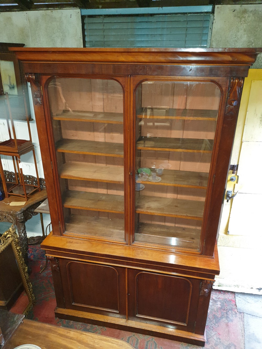 Victorian mahogany library bookcase 