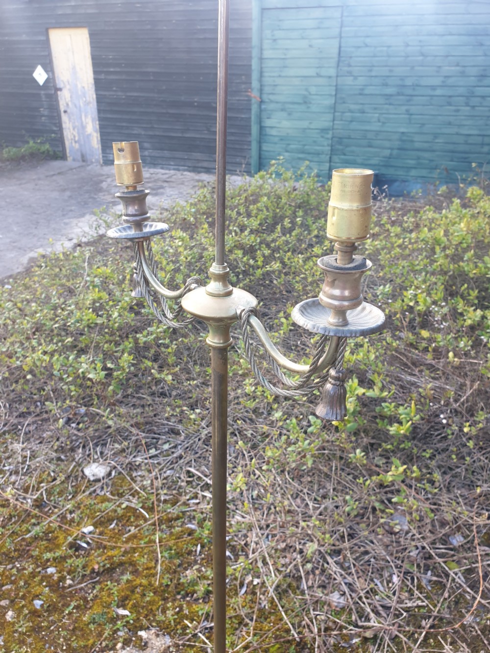 Early 20th century brass lamp standard  View III