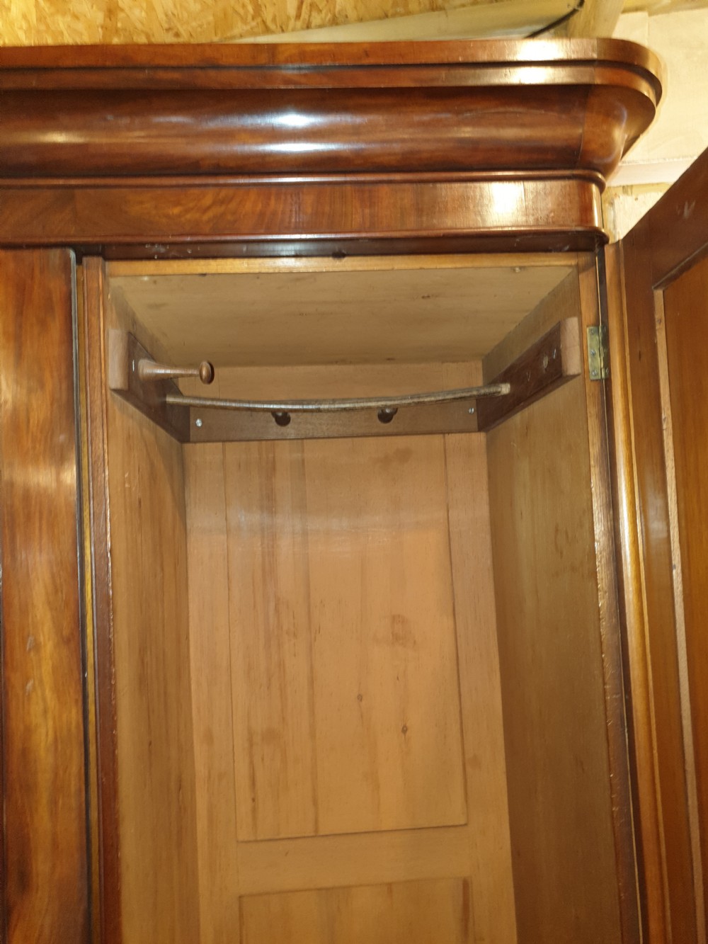 Mid Victorian mahogany 3 door wardrobe. View IV