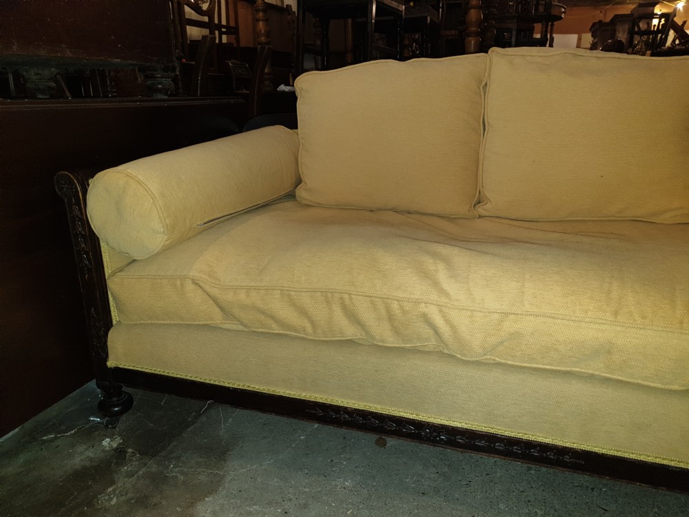 Edwardian mahogany framed 2 seater sofa. View IV